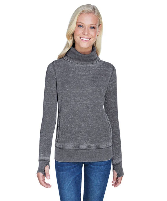 JA8930 - J America Ladies Zen Fleece Cowl Neck Sweater