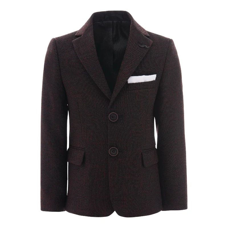 Red Bordeaux Peak Lapel Blazer